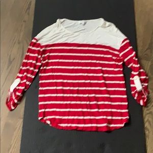 Joseph A Striped Crew Top Long Sleeve